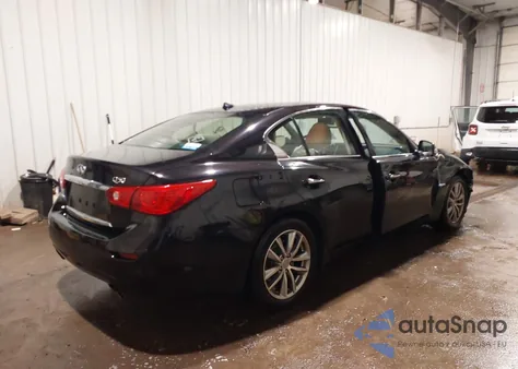 2015 Infiniti Q50 Hybrid Premium from USA, damaged, VIN JN1AV7AR8FM850104